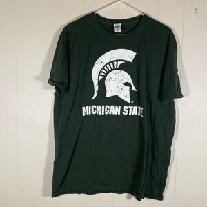 Michigan State Spartans Logo Graphic Green Short Sleeve T-shirt Adult XL unisex